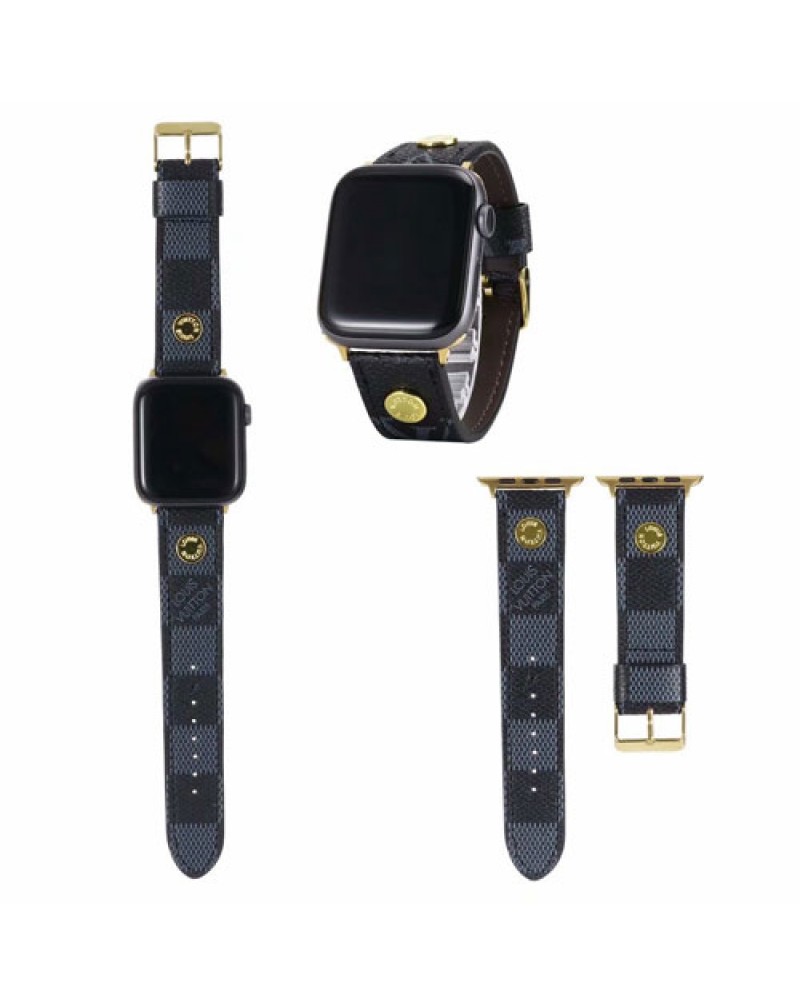 ルイ・ヴィトンアップルウォッチバンドハイブランドapple watch 9 8 SE2 ultra 7 6 SE 5 4 3 2ベルトレザー製高級人気vuitton 時計ベルトお洒落モノグラムダミエ付きファッション