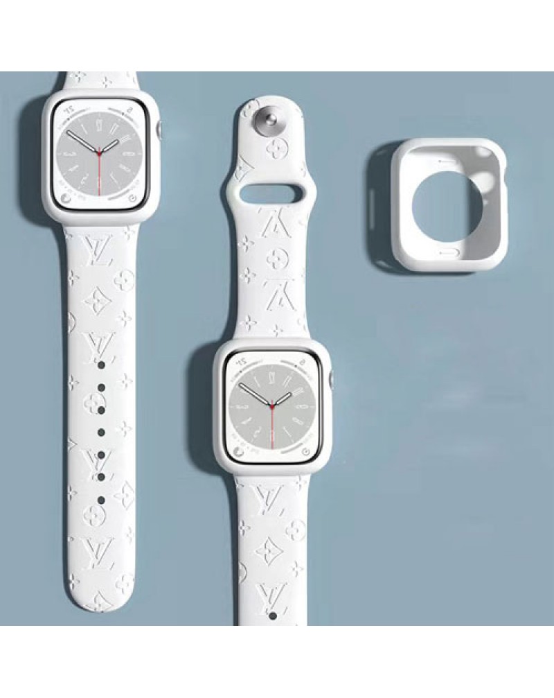 ルイヴィトン Apple watch9 ultra2 8交換バンドハイブランド iwatch ultra SE2 7 6 SE 5 4 3 2代ベルトシリコン製お洒落モノグラムルイビトンアップルウォッチバンド高級耐摩擦