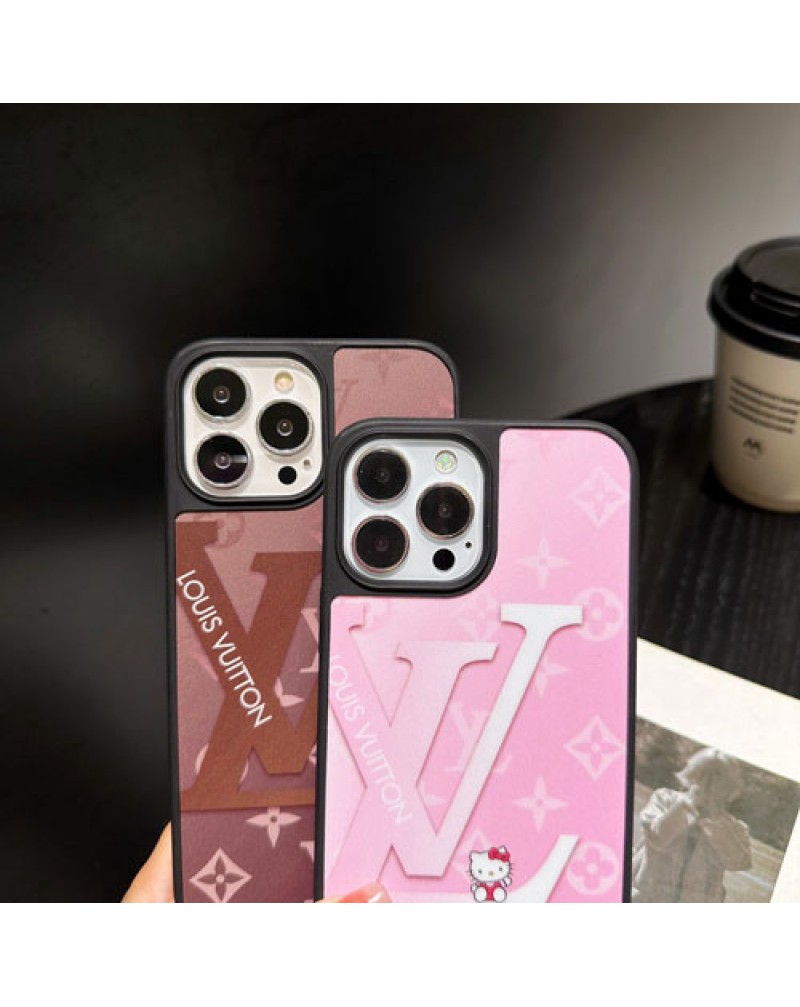 ルイヴィトン iphone15 pro max保護ケースブランド iphone15proカバーvuitton iphone13pro max保護ケースルイビトンiphone14 proケース可愛いhello kitty付きお洒落