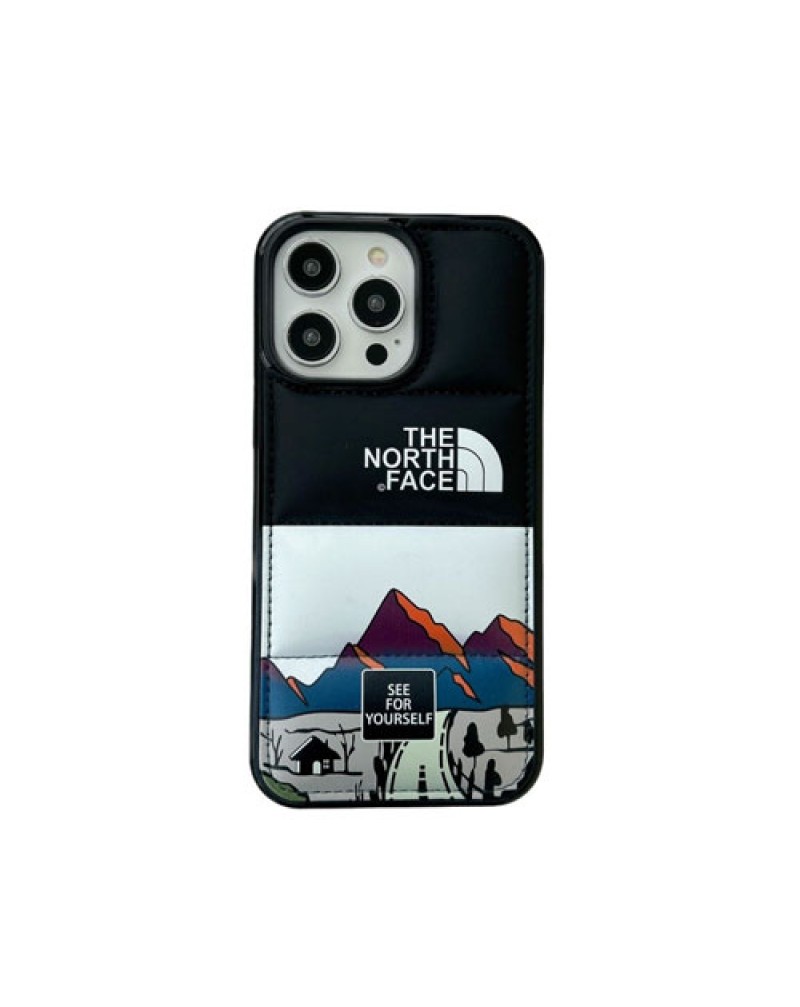 ザノースフェイス iphone15 pro max保護ケースハイブランド iphone15 proカバー潮流個性ダウンアイフォン14プロケースthe north face iphone13 pro maxカバー男女兼用