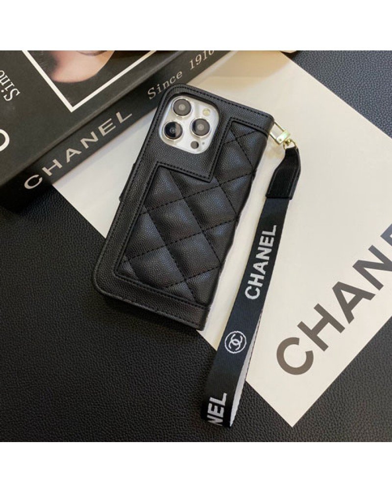 シャネル Galaxy s24 ultra手帳型ケースブランド ギャラクシーs23 s22 ウルトラケース小香風chanel iphone15 pro保護ケースアイホン14プロマックスケースストラップチェーン肩紐付き革製菱形 iphone13 12 proカバー