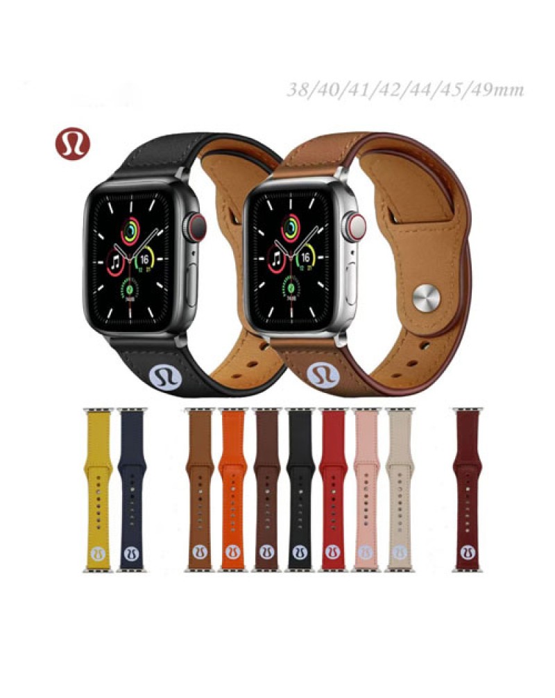 ルルレモン iwatch 10代バンド革製apple watch 9バンドLULULEMON Apple watch 8/7/6/SE2/SE5/4/3バンド 高品質アップルウォッチバンドベルト男女向け