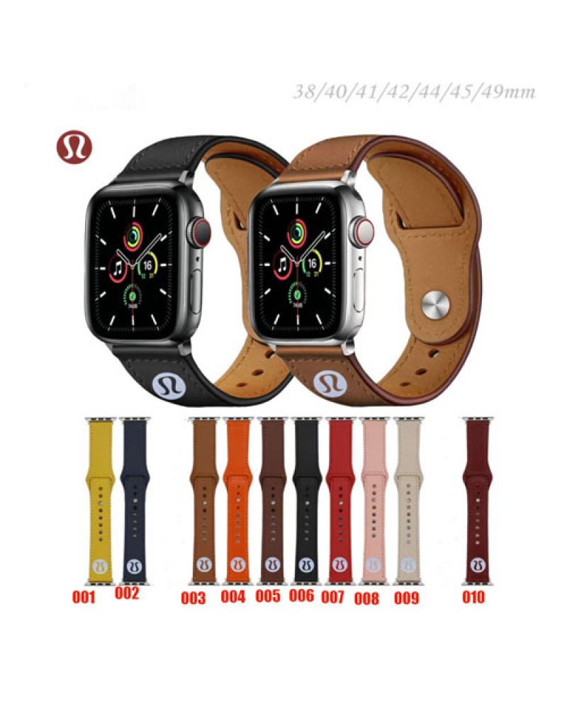 ルルレモン iwatch 10代バンド革製apple watch 9バンドLULULEMON Apple watch 8/7/6/SE2/SE5/4/3バンド 高品質アップルウォッチバンドベルト男女向け