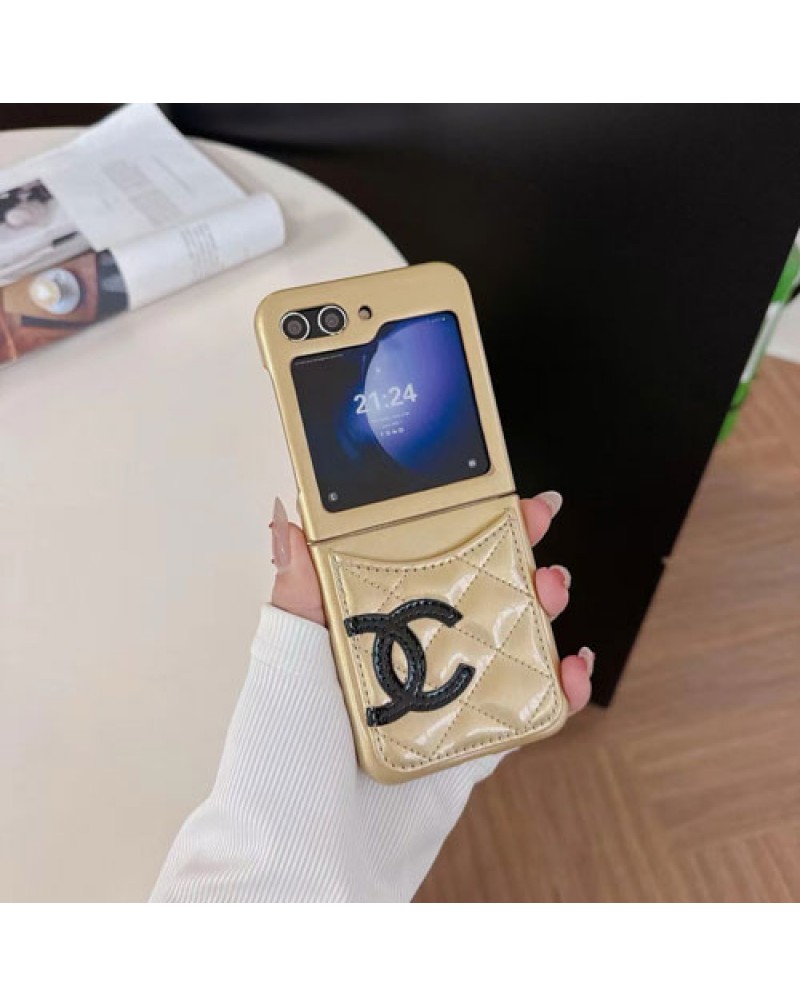 シャネル Galaxy z flip5ケースブランド小香風ギャラクシーz flip6ケースカード入れ chanel galaxy zflip4保護ケース折畳みギャラクシーz フリップ3ケース高級感女性人気