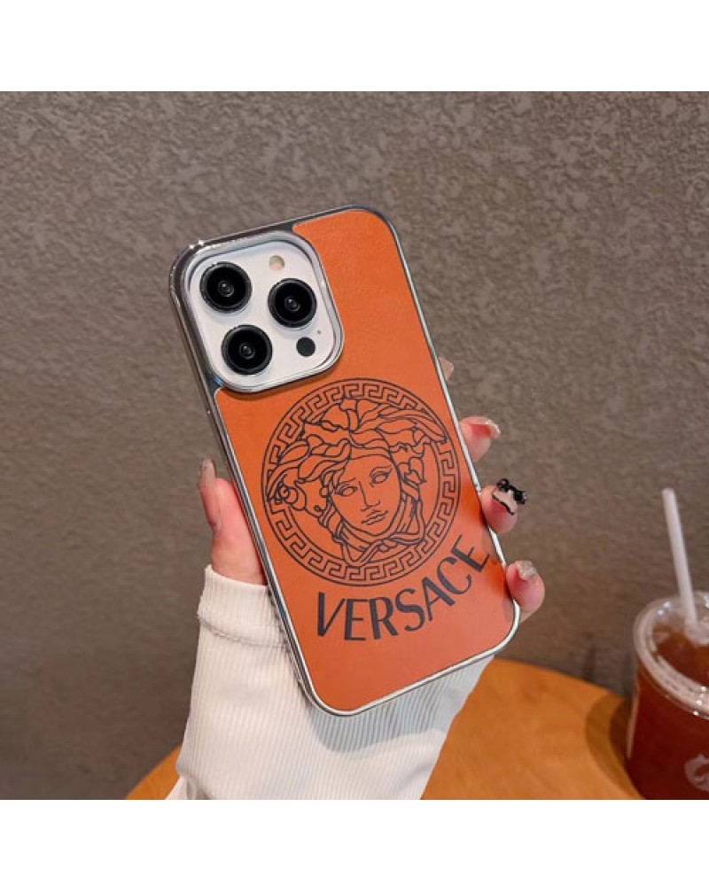 ヴェルサーチ iphone16 pro max保護ケースブランド iphone15 pro maxスマホケースversace iphone14プロケース潮流欧米風iphone13 proカバー銀メッキファッション人気