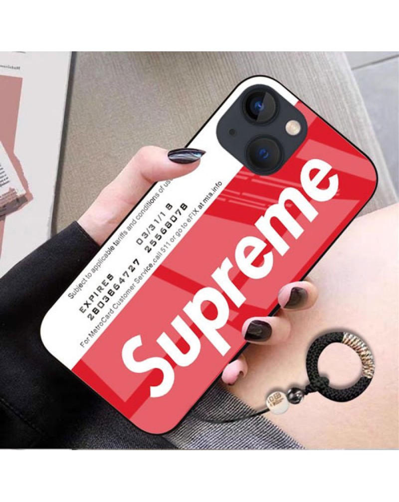 supreme iphone16pro max/16 plus/16 proケース個性 シュプリーム iphone15/15 plus/15 pro max保護ケースガラス表面アイフォン14プロ/14 pro maxケース潮流ブランド iphone 13pro 12pro max携帯電話カバー男女兼用